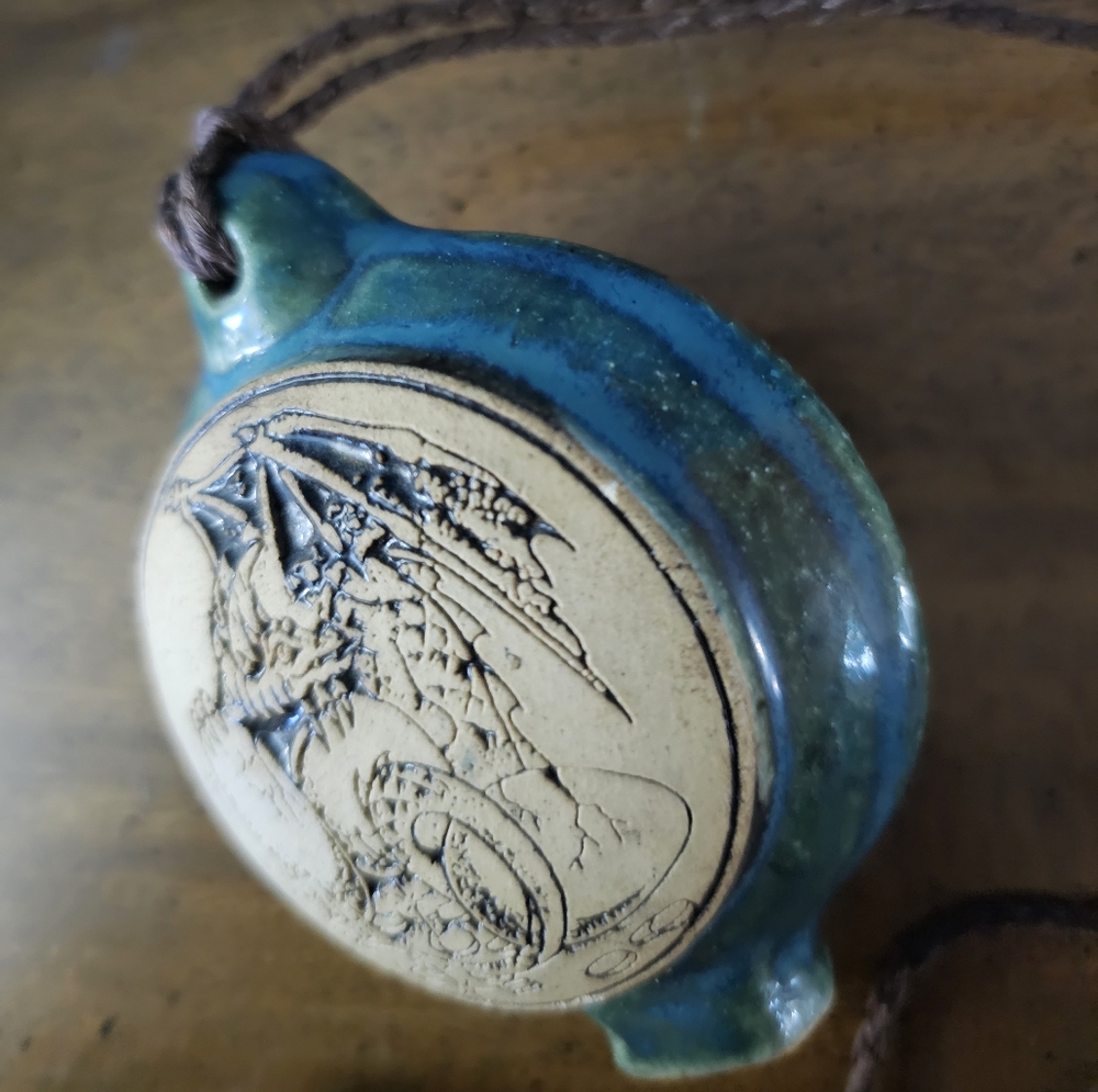 John Coiner Potter Ceramic Clay Ocarina Whistle Necklace - Picture 3 of 4